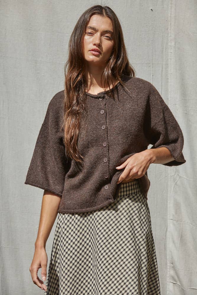 Knit Quarter Sleeve Sweater