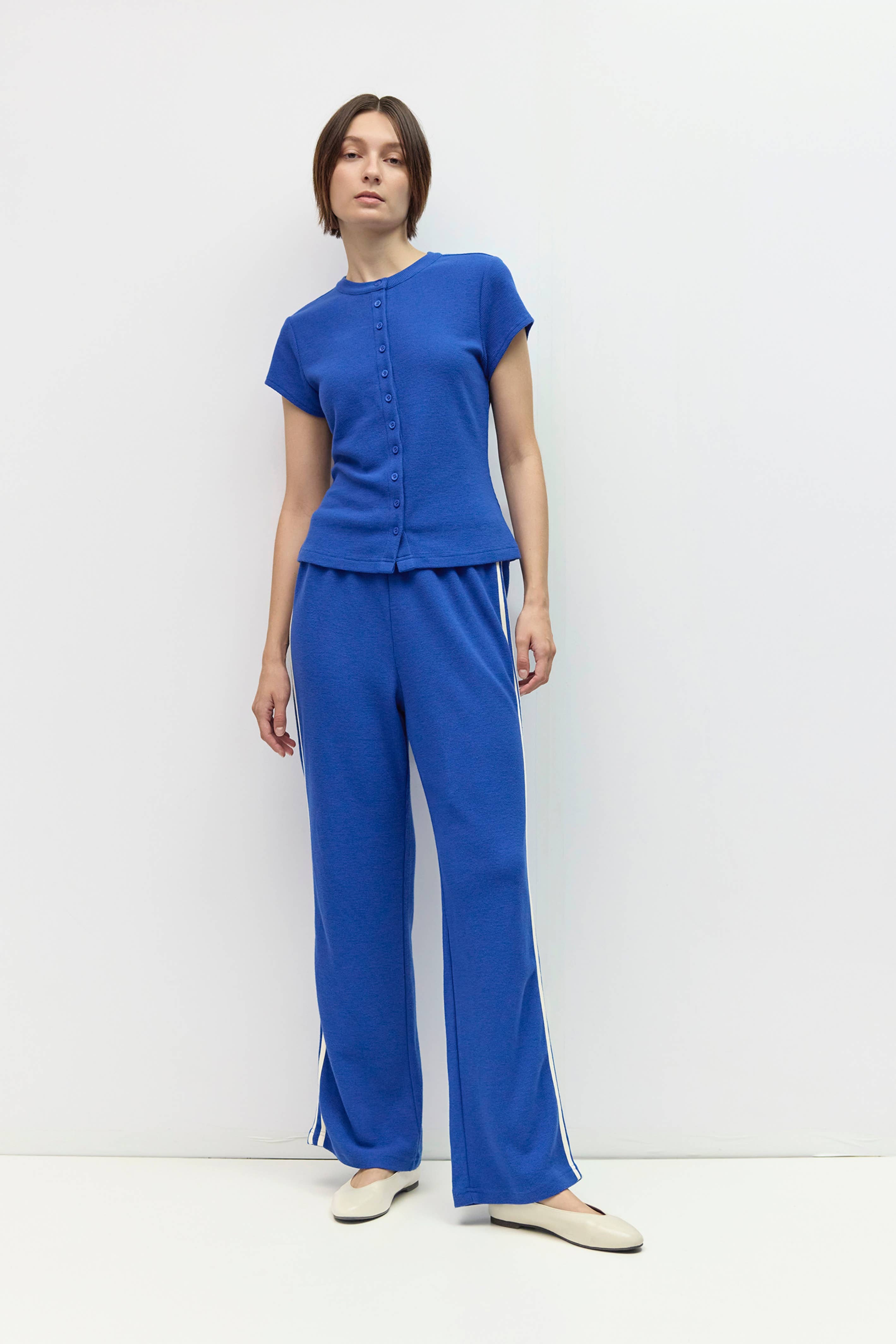 The Enzo Top | Waffle Button-Up Knit Top