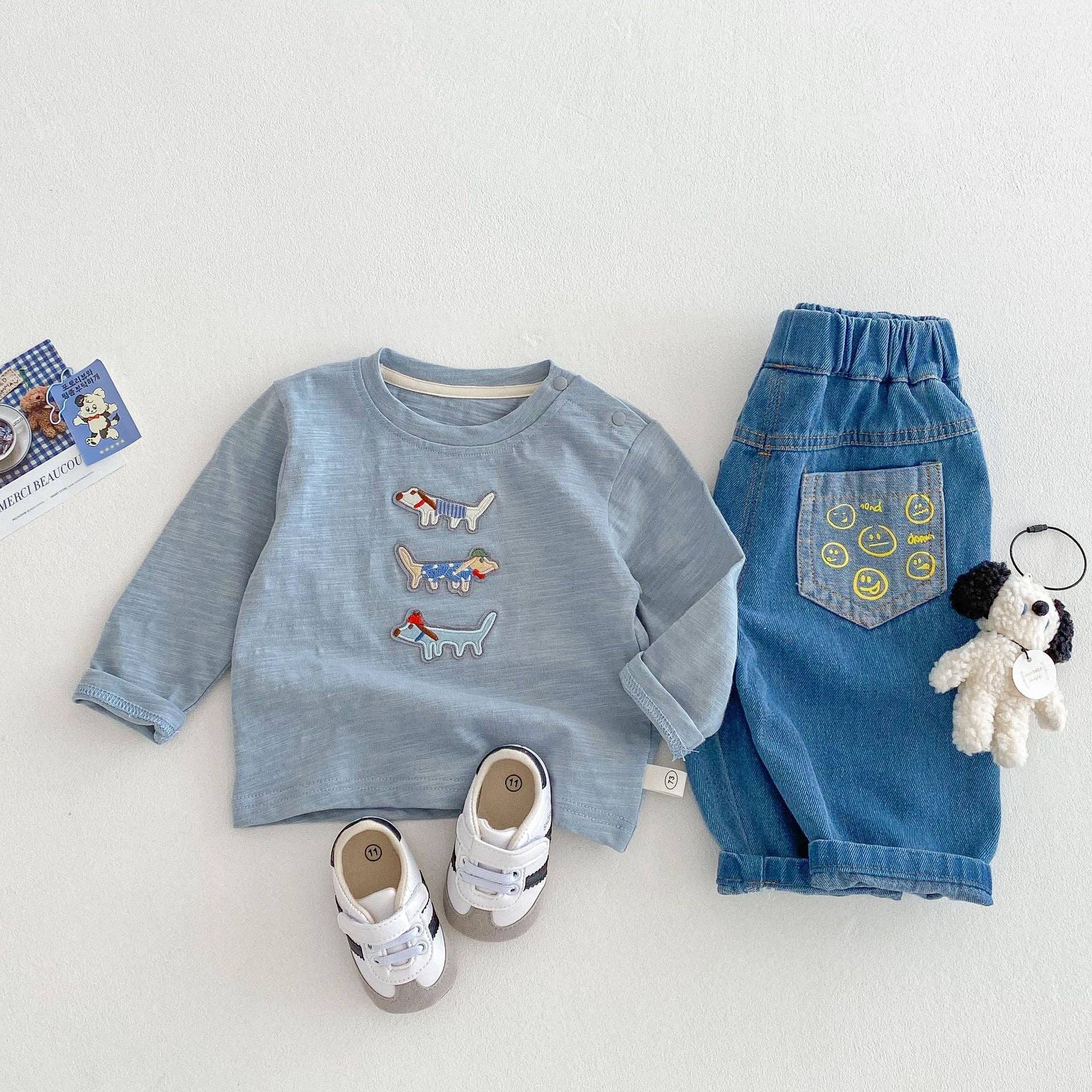 Mini Dutch | Embroidered Woof Woof Shirt