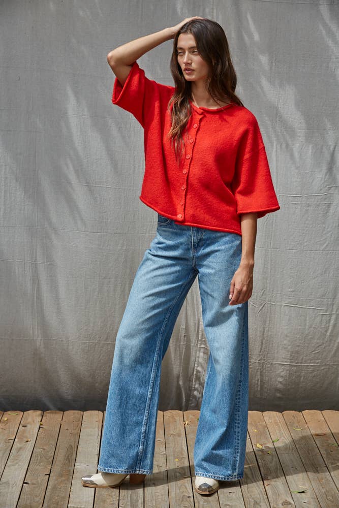 Knit Quarter Sleeve Sweater