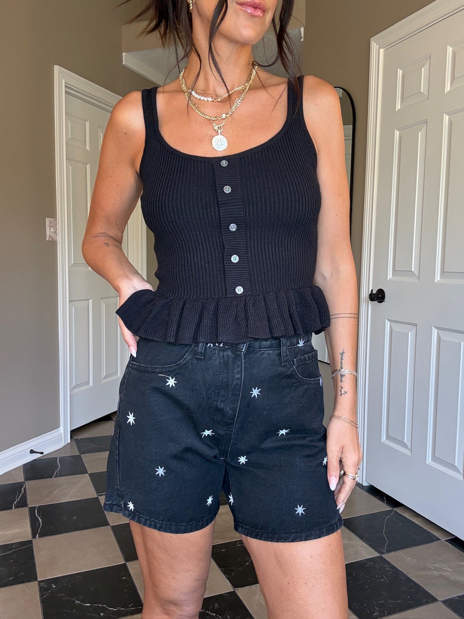 Sweater Ruffle Tank Top