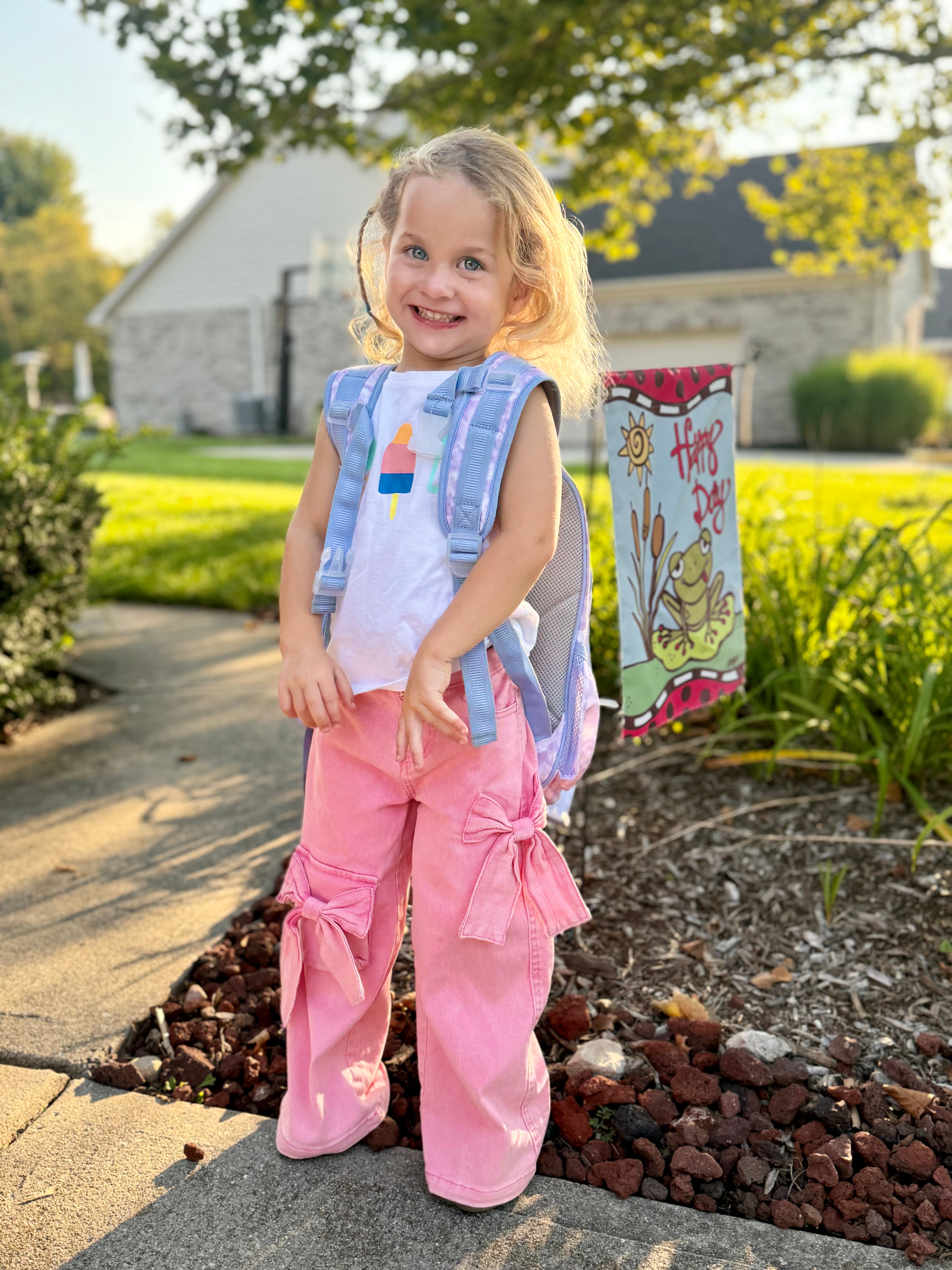 Mini Dutch | Pink Bow Girls Denim Pants