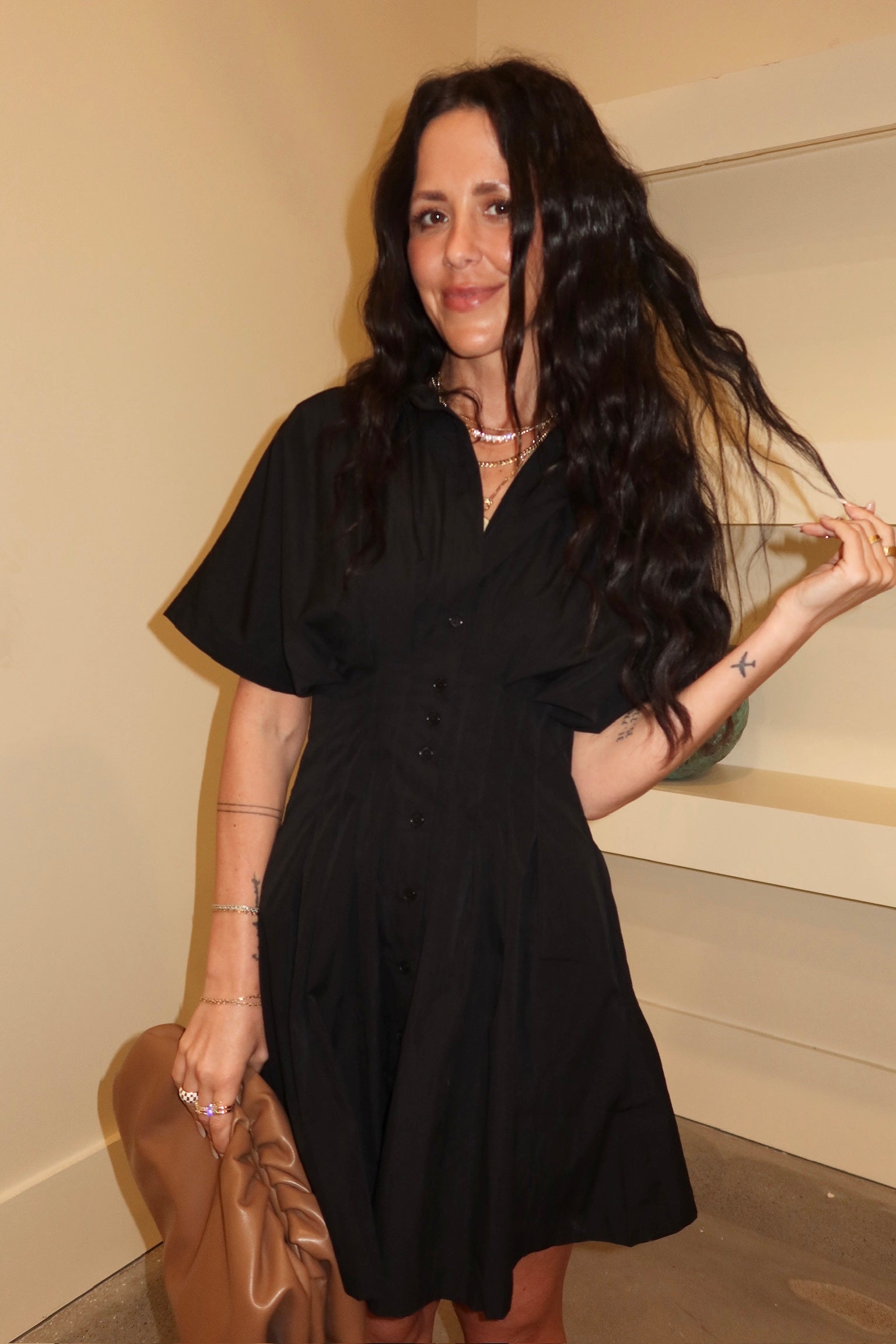 Pintuck Shirt Dress