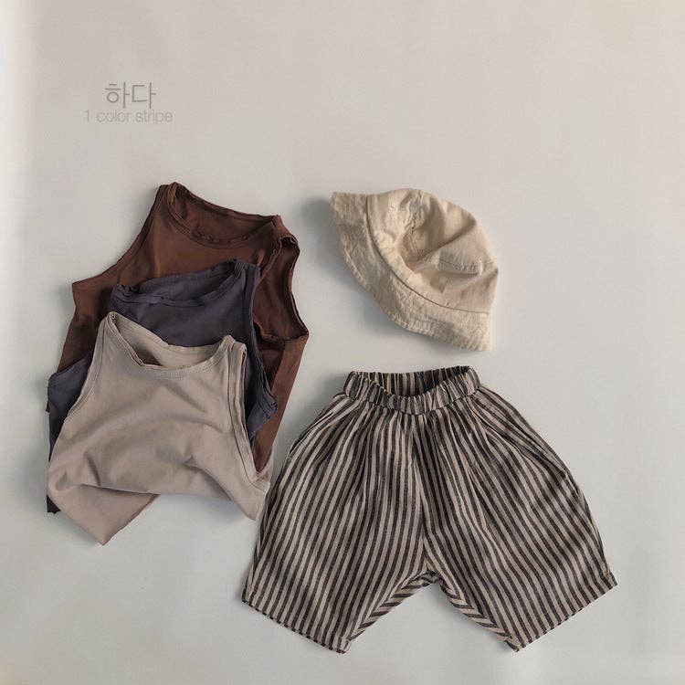Mini Dutch | Cotton Striped Cropped Pants