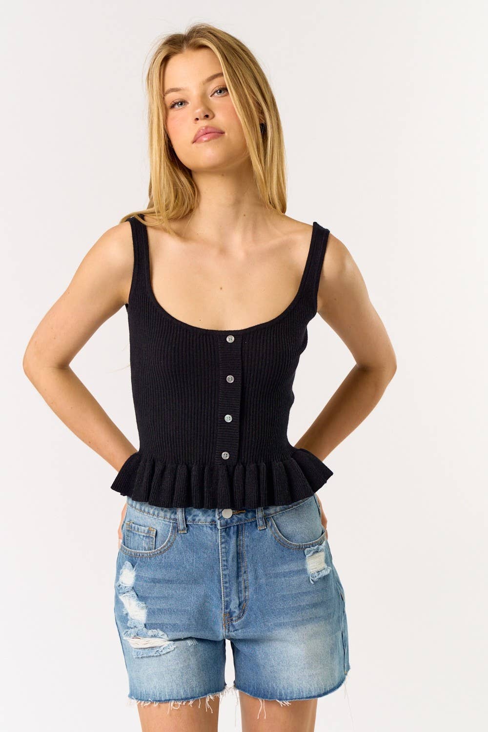 Sweater Ruffle Tank Top