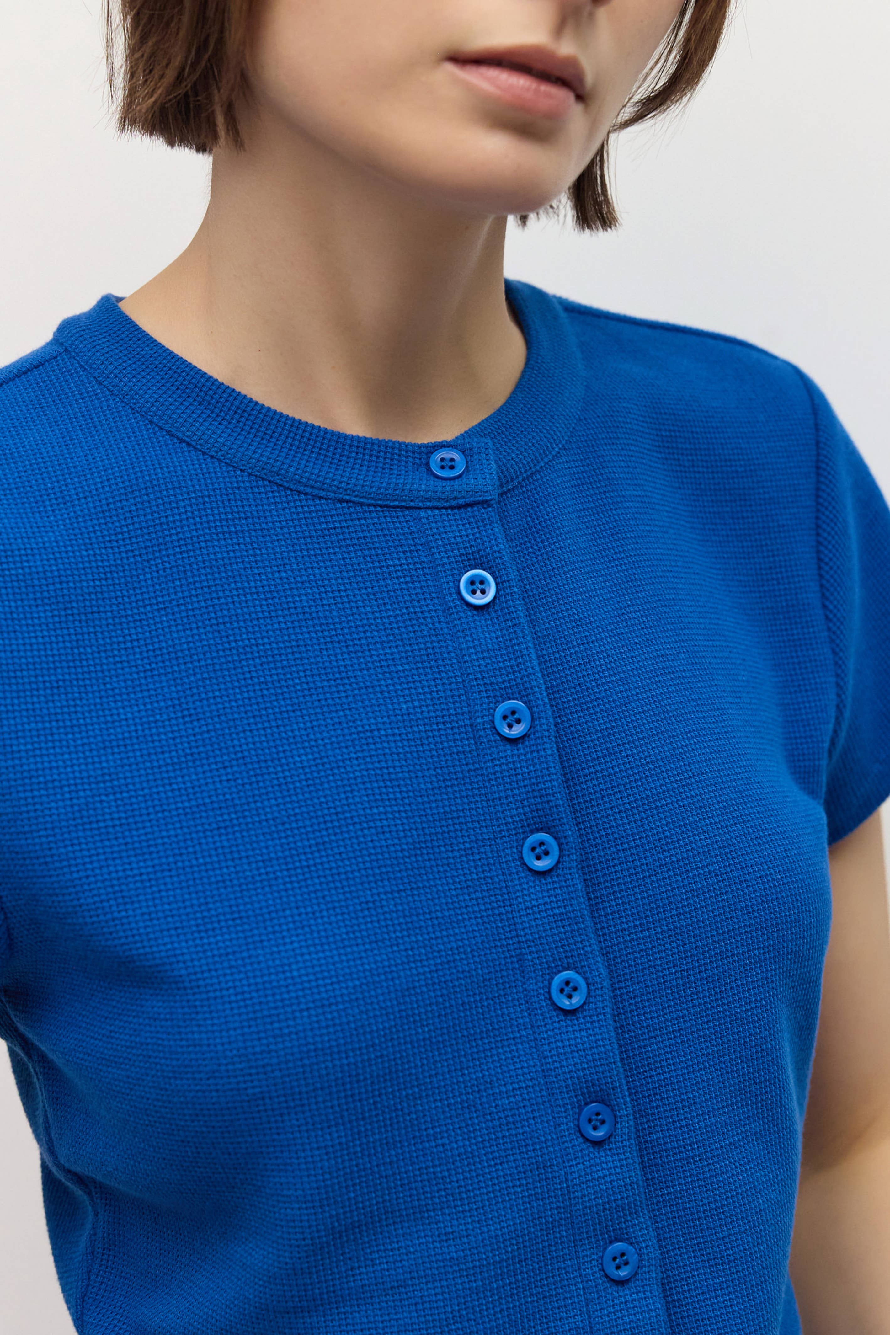 The Enzo Top | Waffle Button-Up Knit Top