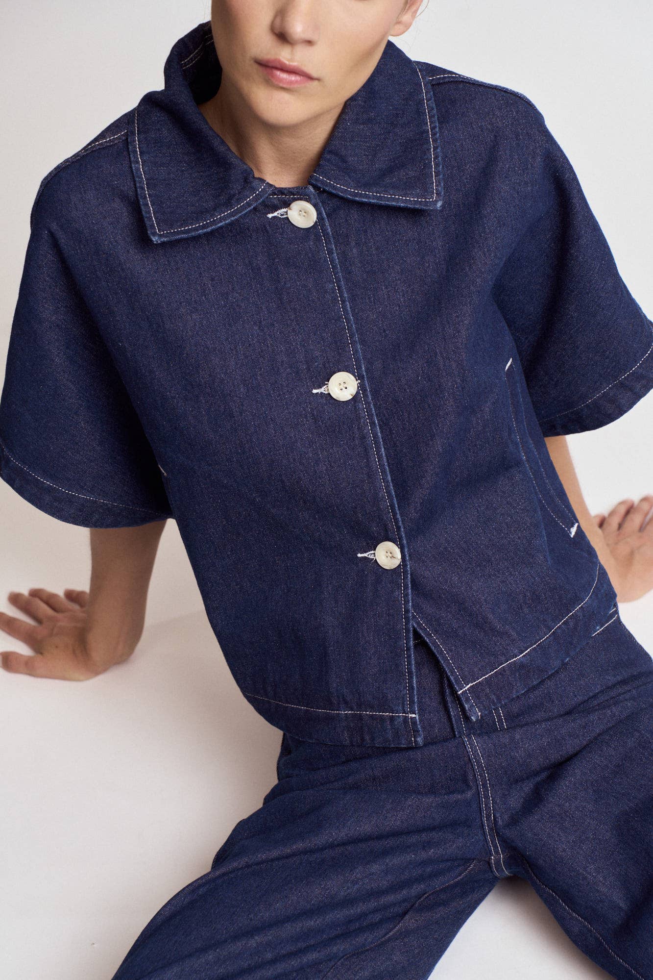 Maria BATWING SLEEVE DENIM SHIRT