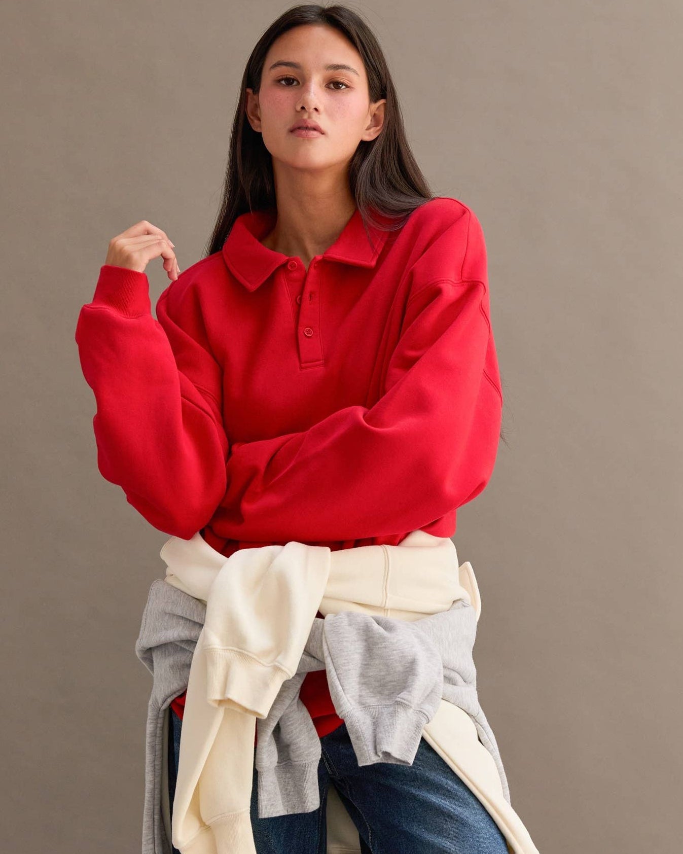 Oversized Collared Pullover